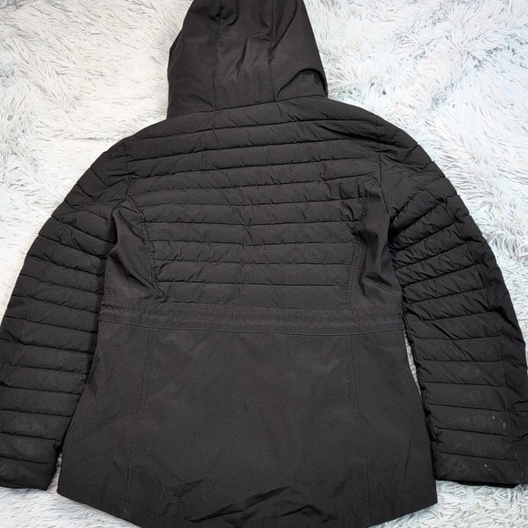 Tommy‎ Hilfiger Jacket Womens M Black Hood Zip Up Gorpcore Pockets Puffer Logo - Picture 2 of 12
